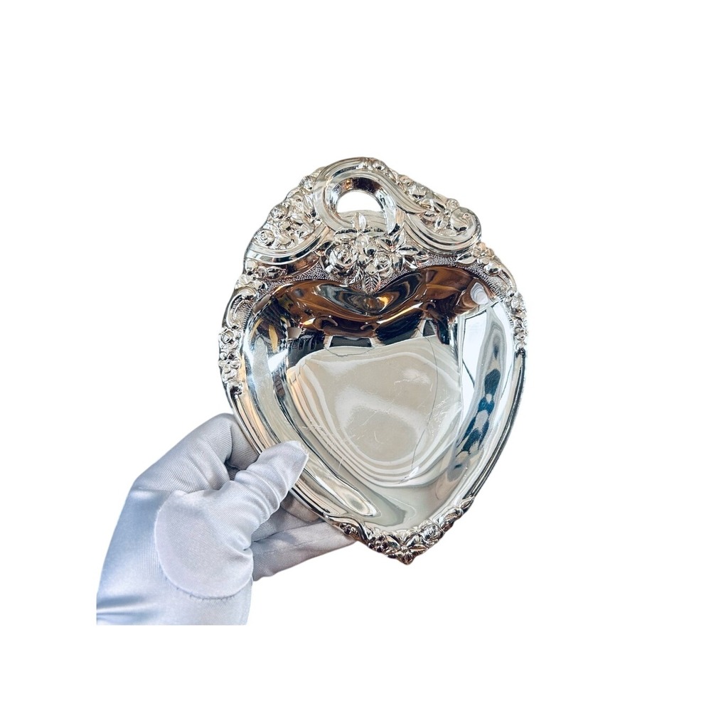 Vintage Silverplate Heart-Shaped Dish, Tarnish-Resistant 6"